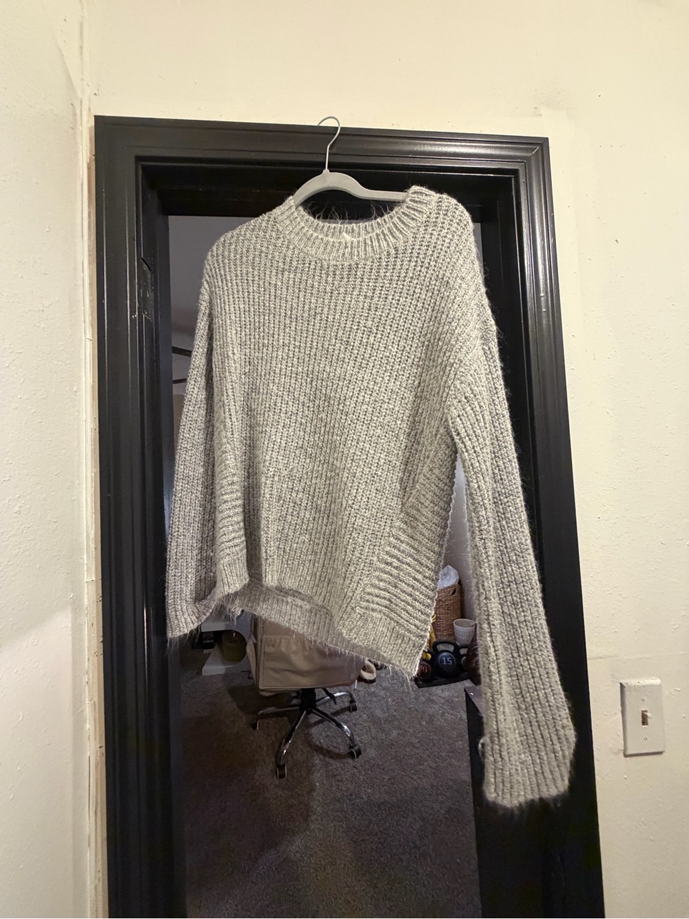 Lost Soft Knit Crewneck Sweater - Light Gray
